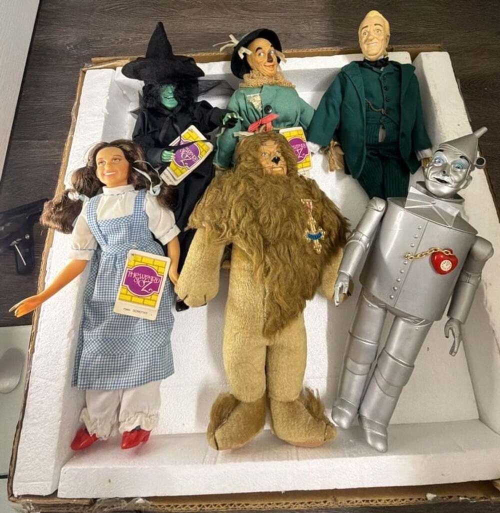 1987 Hamilton Wizard of Oz 6 Doll Dorothy Scarecrow Witch Tin Man Lion Wizard